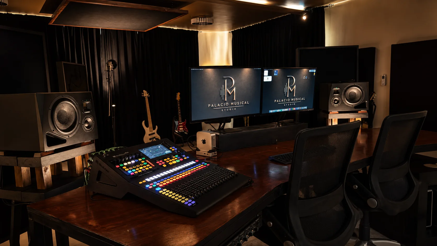 Inside Palacio Musical Studio control room